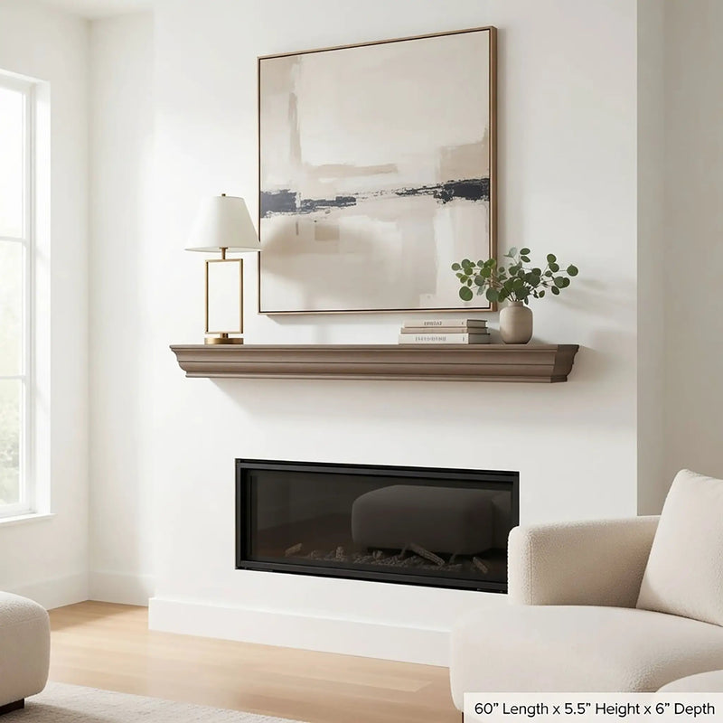 Shaker Fireplace Mantel Shelf – Real Wood by Dogberrycollections