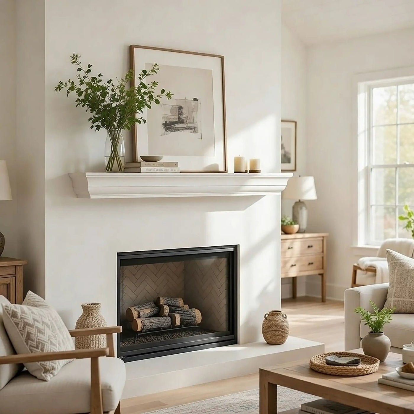 Shaker Fireplace Mantel Shelf – Real Wood by Dogberrycollections