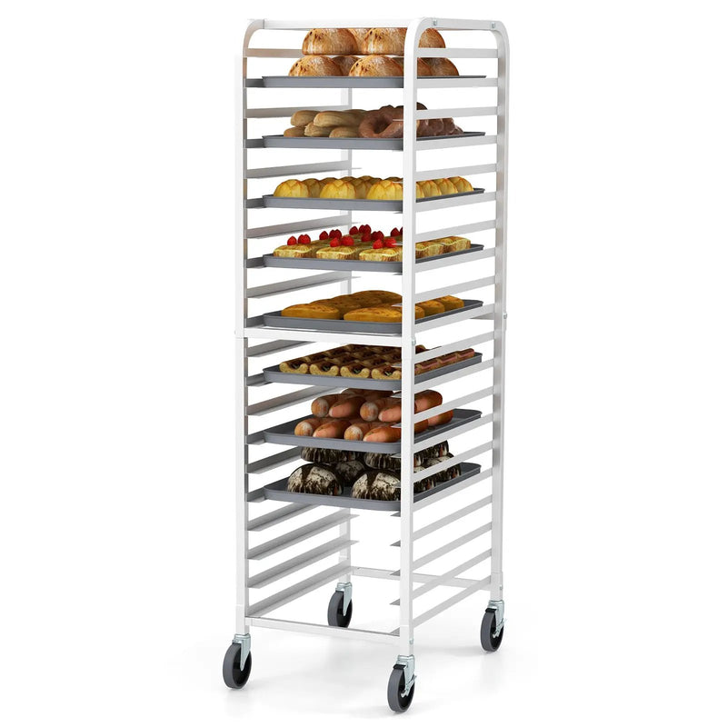 26 x 20 x 70 Inch 20 Sheet Aluminum Pan Rolling Bakery Rack by DirectDeals