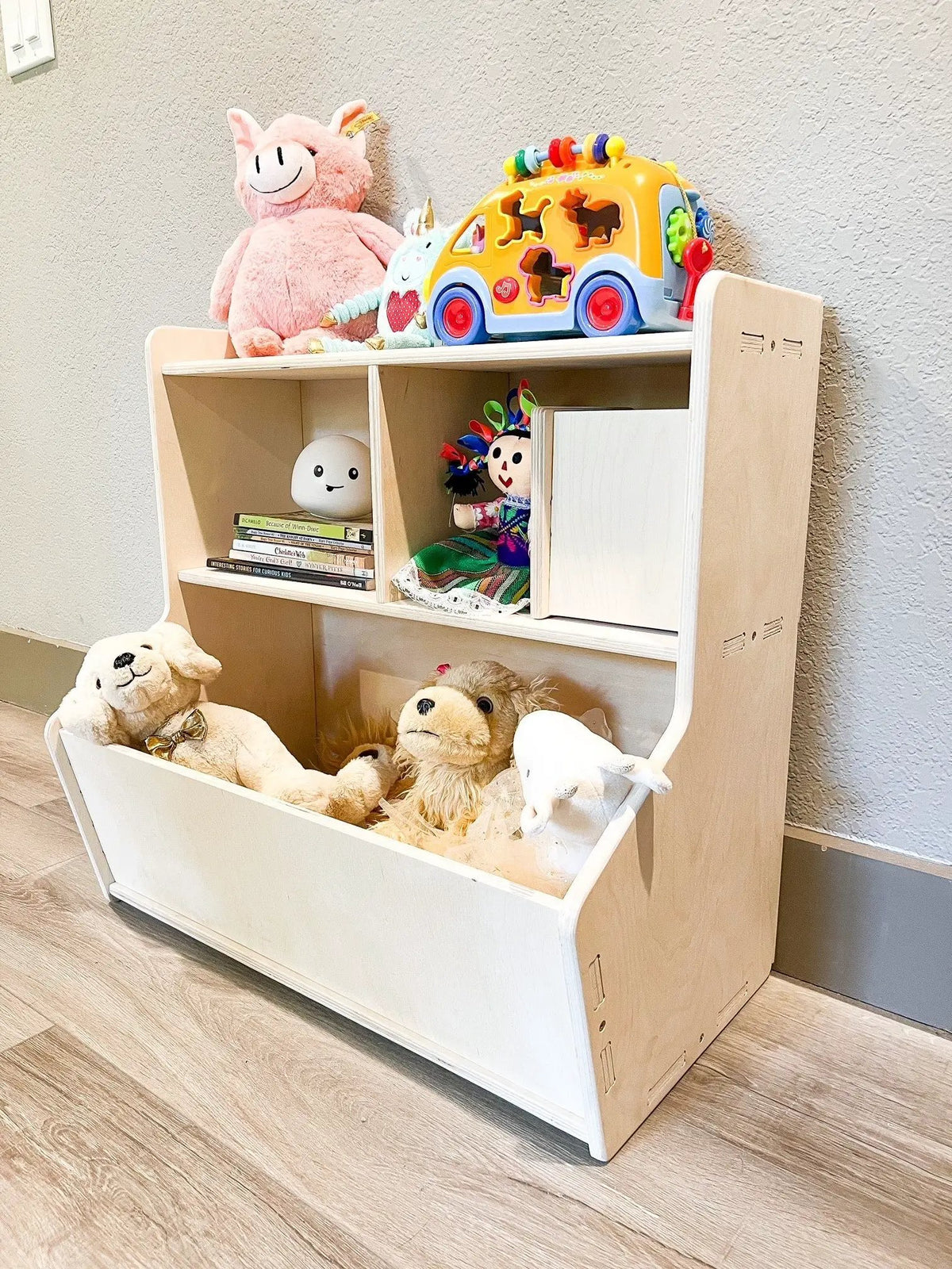 SHELBY- Toy Shelf + Storage Bin by Bush Acres