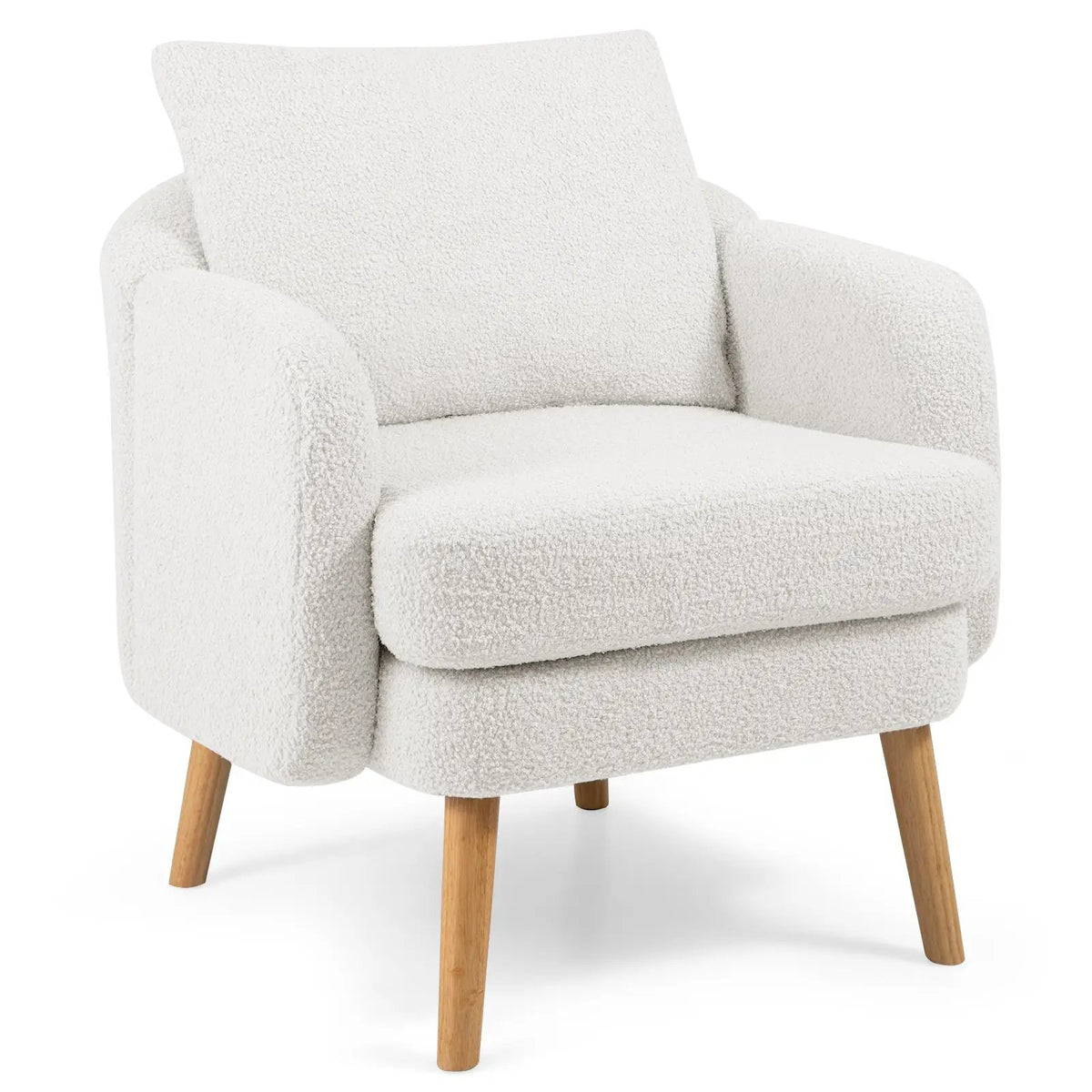 Sherpa Accent Chair Modern Living Room Chair with Seat Cushion by DirectDeals