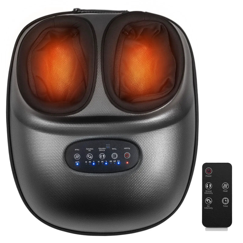 Shiatsu Foot Massager Machine with 2-Level Heat and Air Compression-Black by DirectDeals