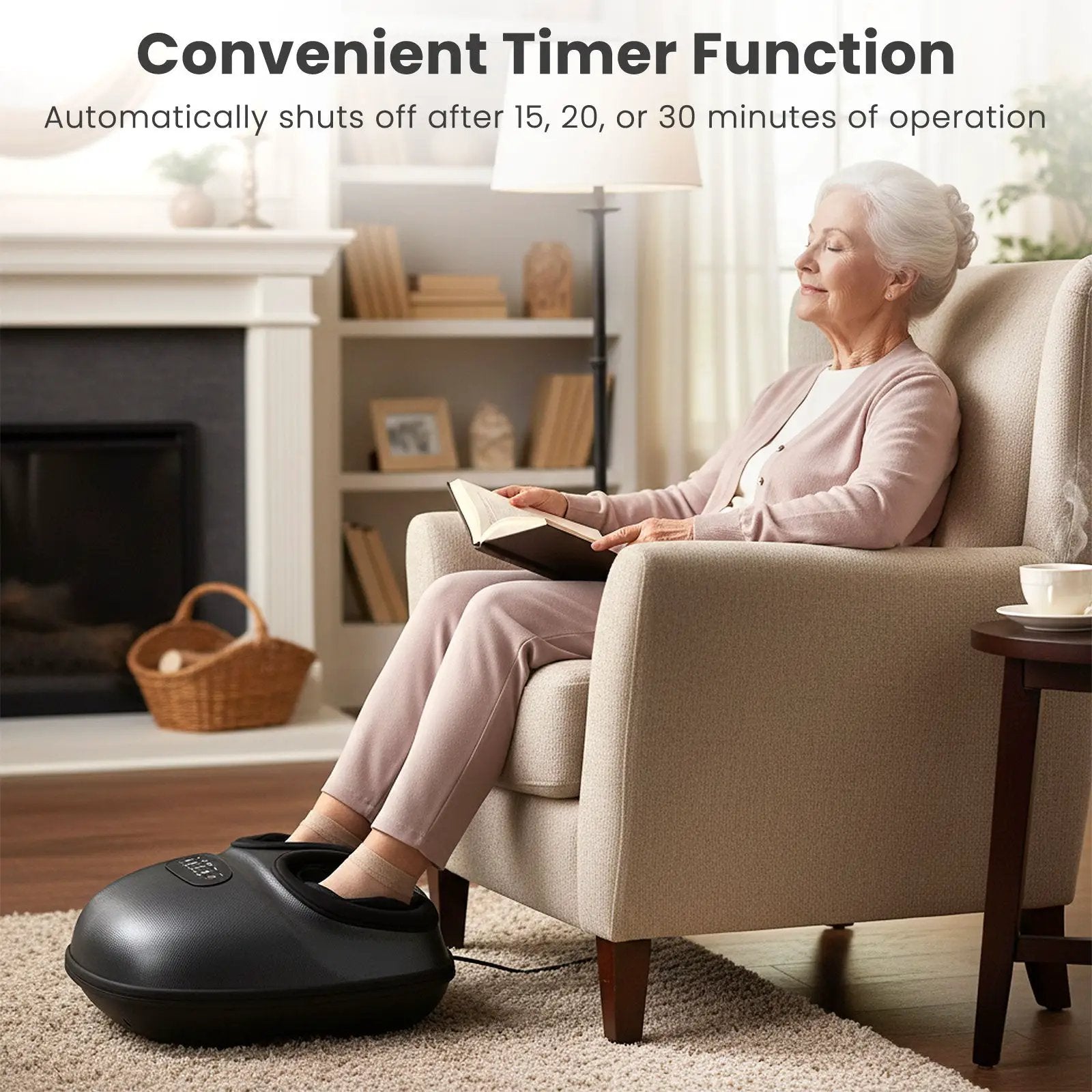 Shiatsu Foot Massager Machine with 2-Level Heat and Air Compression-Black by DirectDeals