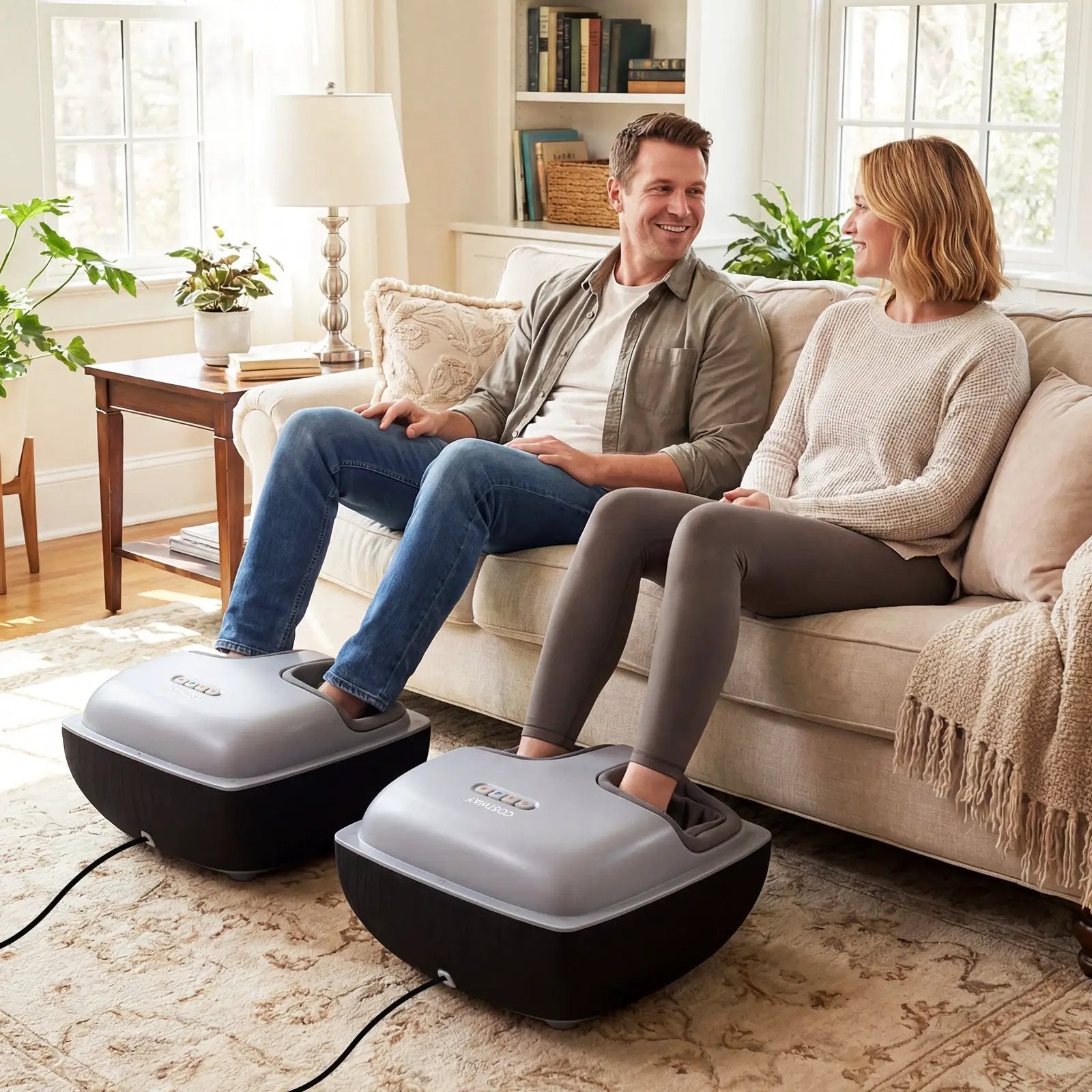 Shiatsu Foot Massager with 3-Level Deep Kneading and Air Compression by DirectDeals