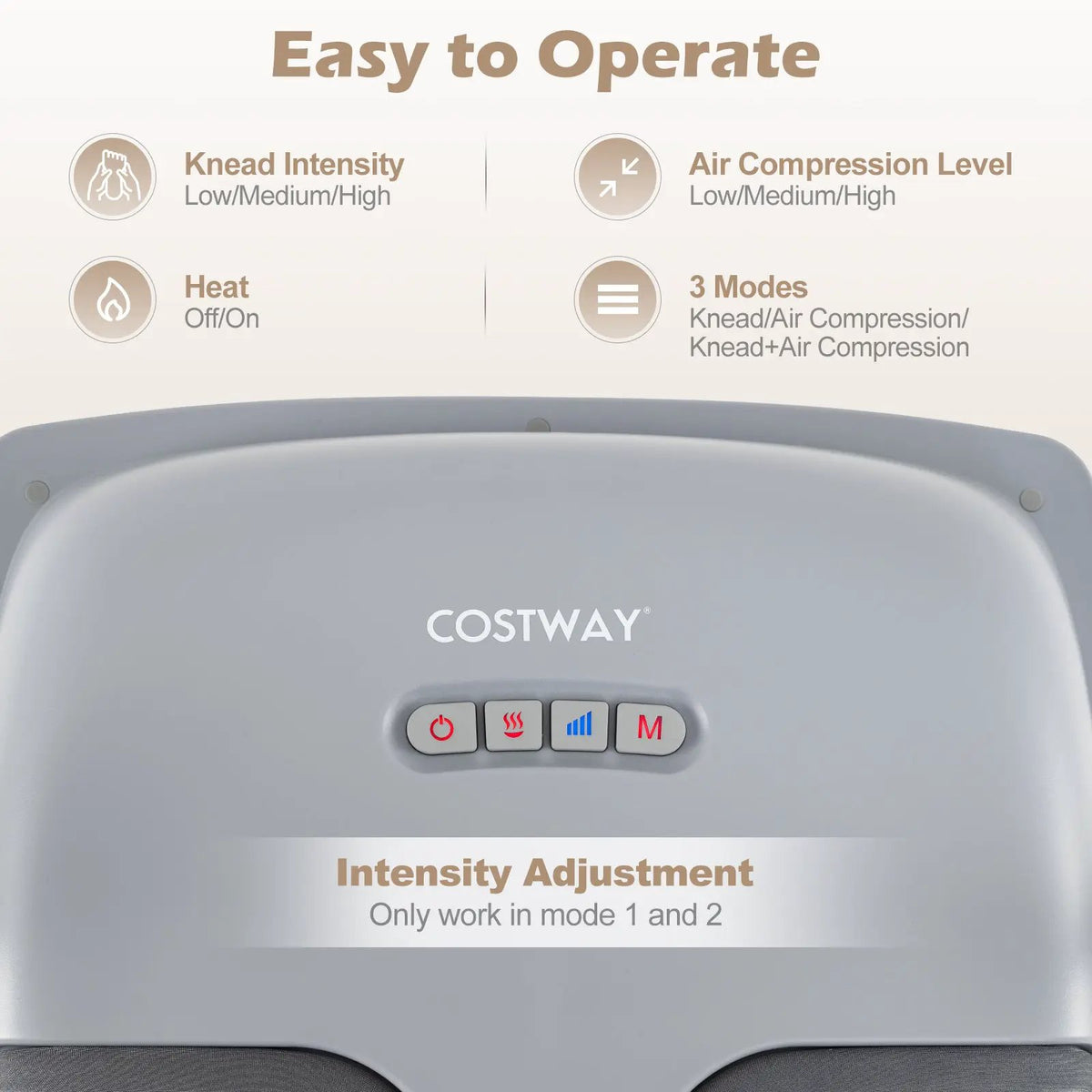 Shiatsu Foot Massager with 3-Level Deep Kneading and Air Compression by DirectDeals