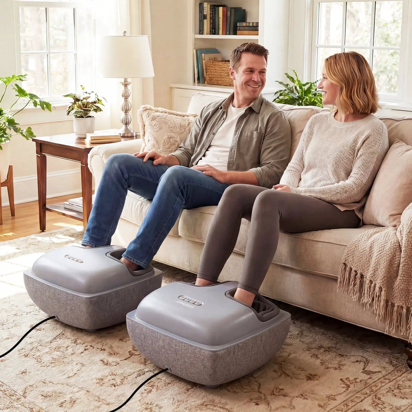 Shiatsu Foot Massager with 3-Level Deep Kneading and Air Compression by DirectDeals
