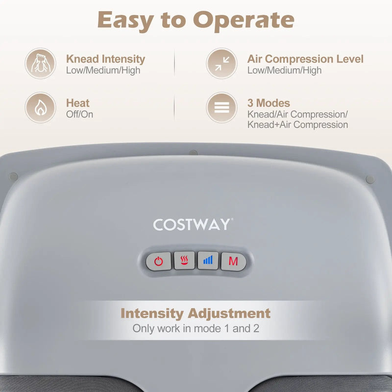 Shiatsu Foot Massager with 3-Level Deep Kneading and Air Compression by DirectDeals
