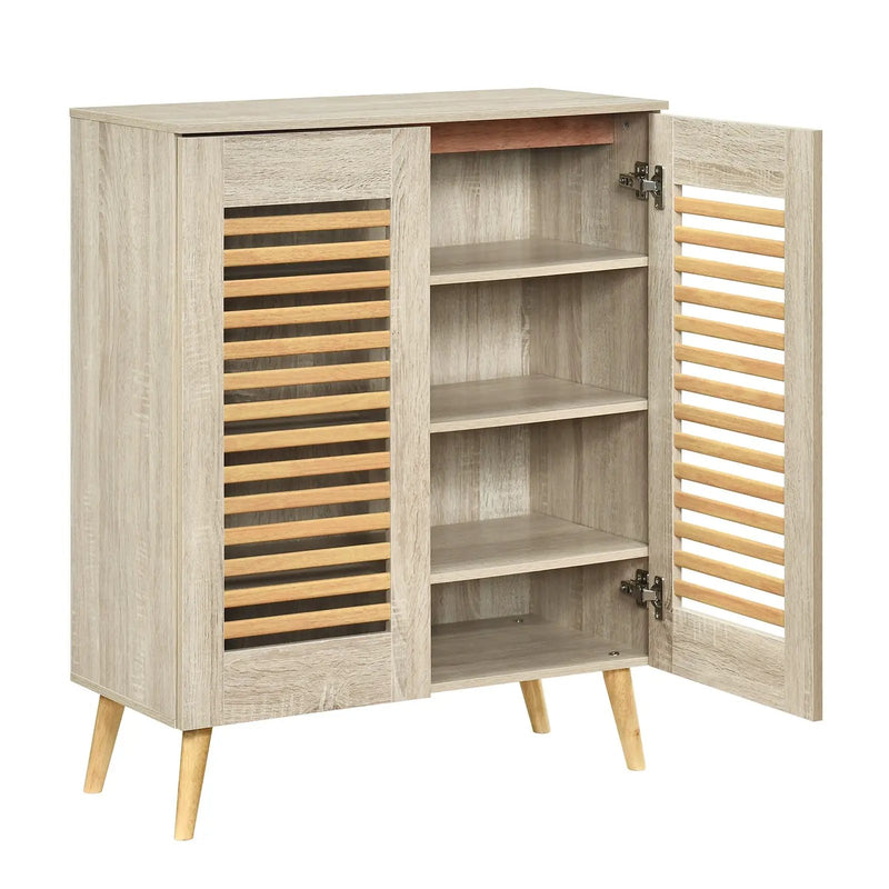 Shoe Cabinet with Louvered Doors and Removable Shelves by DirectDeals