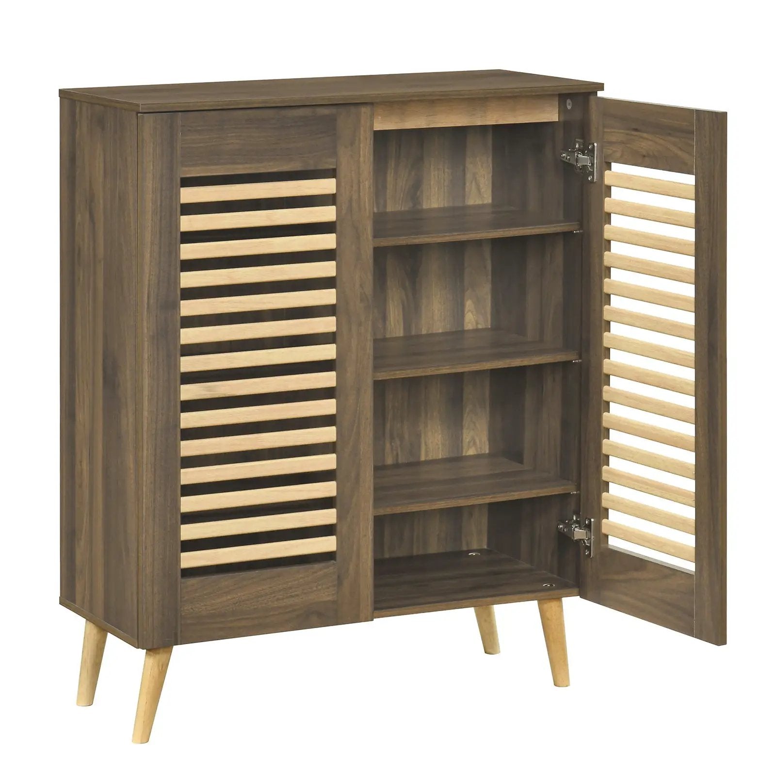 Shoe Cabinet with Louvered Doors and Removable Shelves by DirectDeals