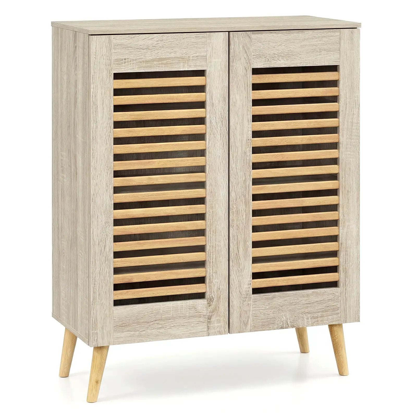 Shoe Cabinet with Louvered Doors and Removable Shelves by DirectDeals