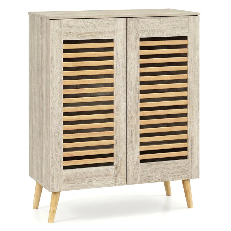 Shoe Cabinet with Louvered Doors and Removable Shelves by DirectDeals