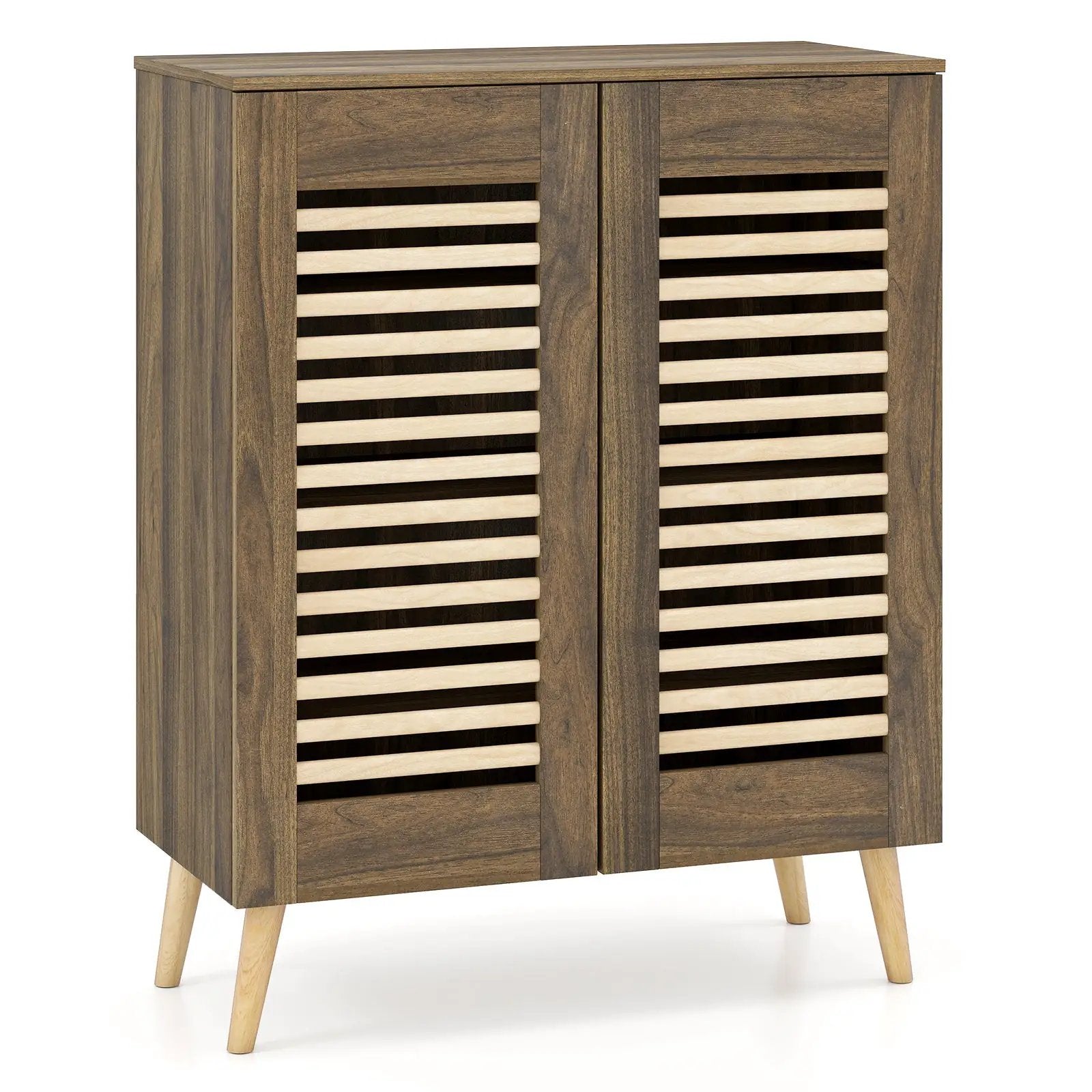 Shoe Cabinet with Louvered Doors and Removable Shelves by DirectDeals