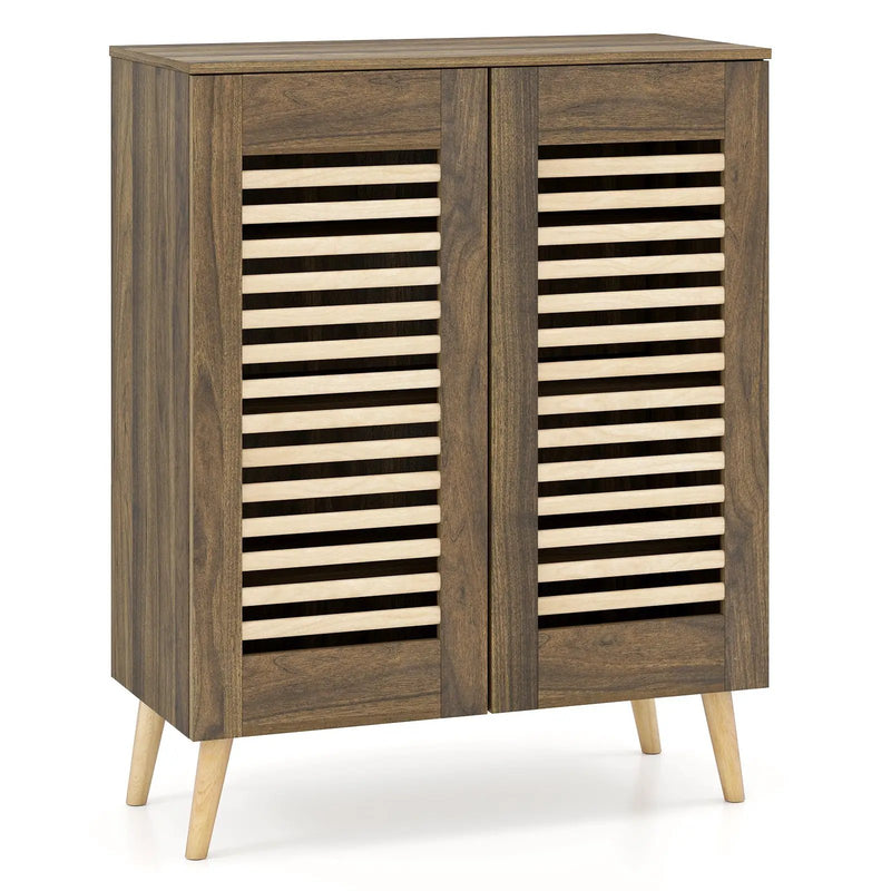 Shoe Cabinet with Louvered Doors and Removable Shelves by DirectDeals
