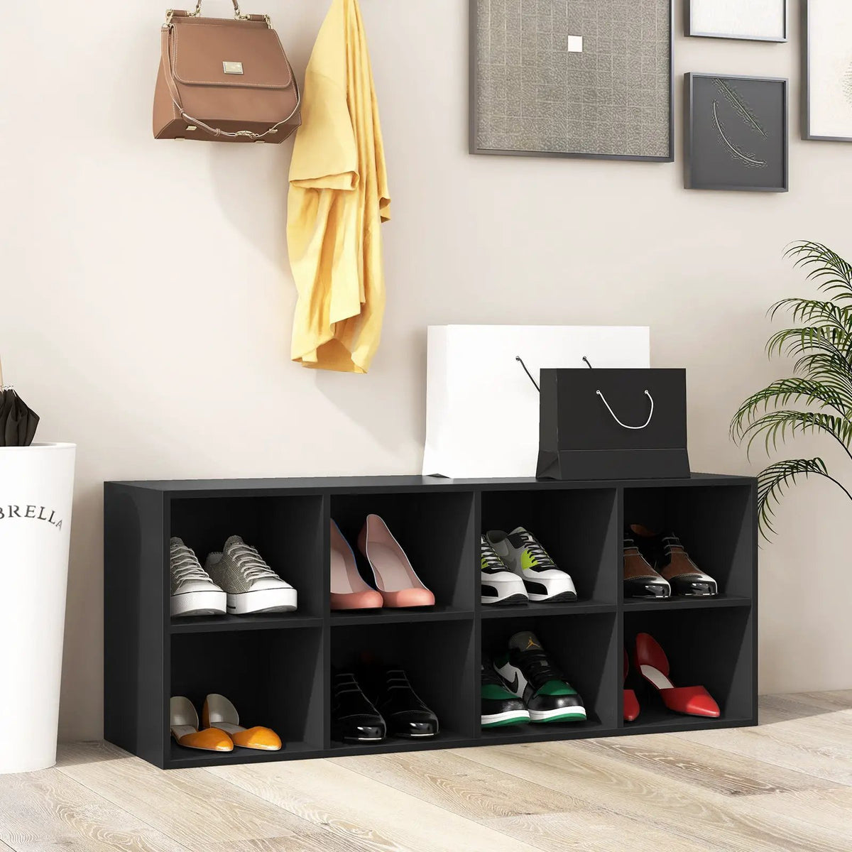 8 Cubbies Shoe Organizer with 500 LBS Weight Capacity by DirectDeals