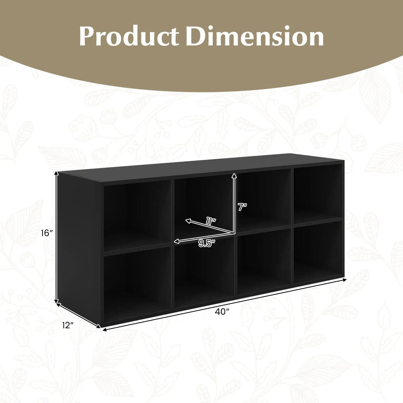 8 Cubbies Shoe Organizer with 500 LBS Weight Capacity by DirectDeals