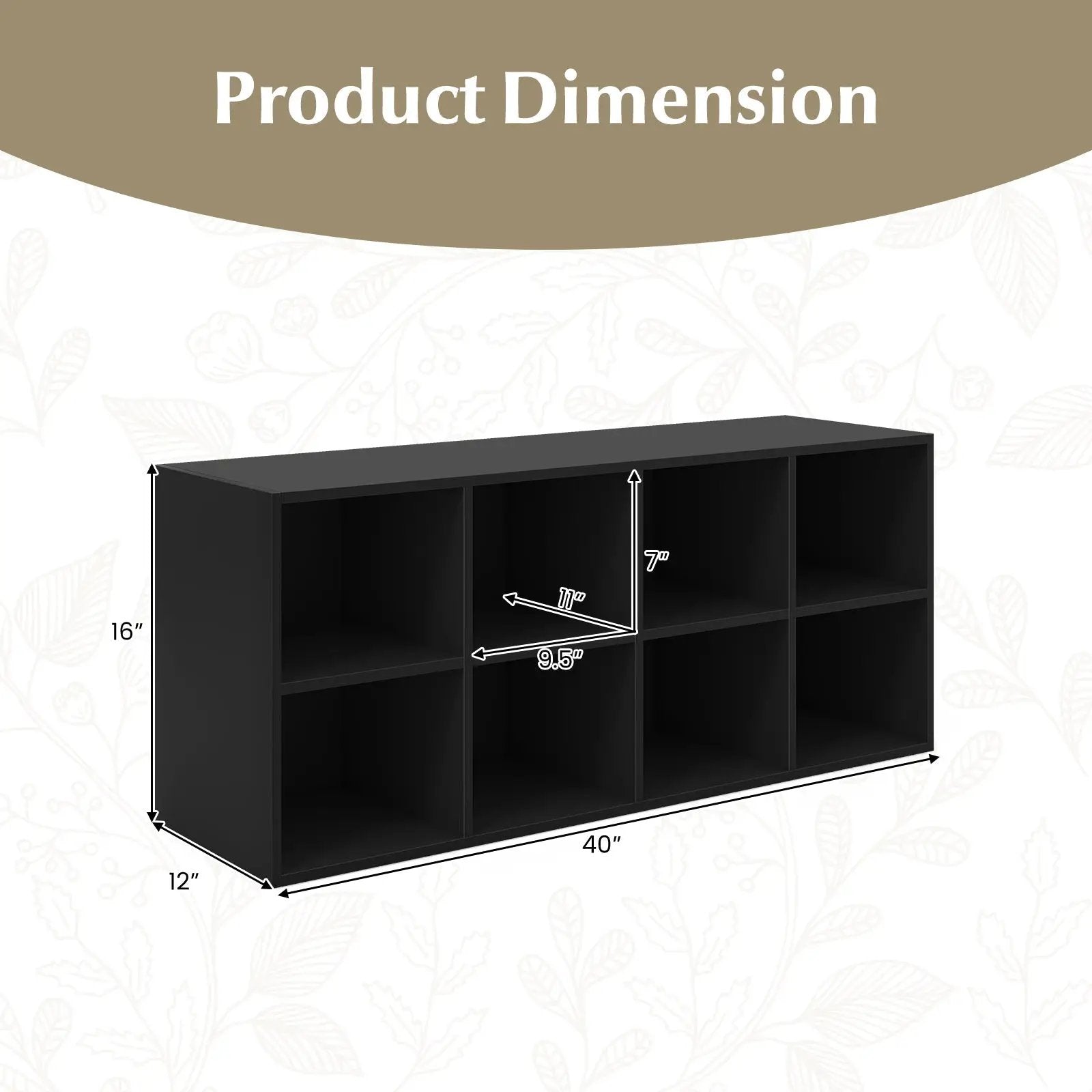 8 Cubbies Shoe Organizer with 500 LBS Weight Capacity by DirectDeals