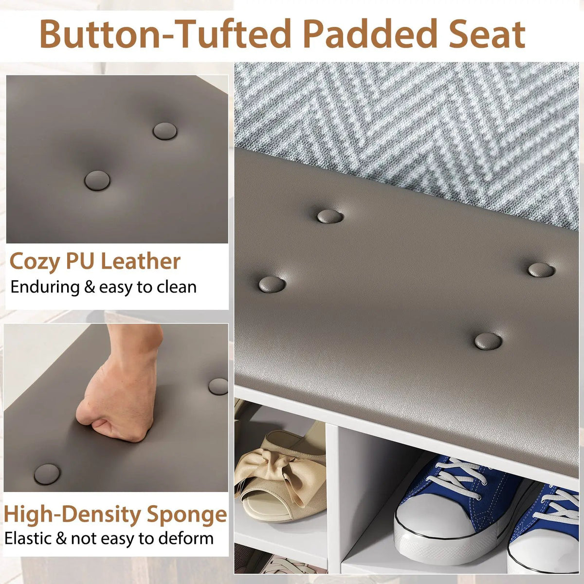 Shoe Storage Bench with Umbrella Stand and Adjustable Shelf by DirectDeals
