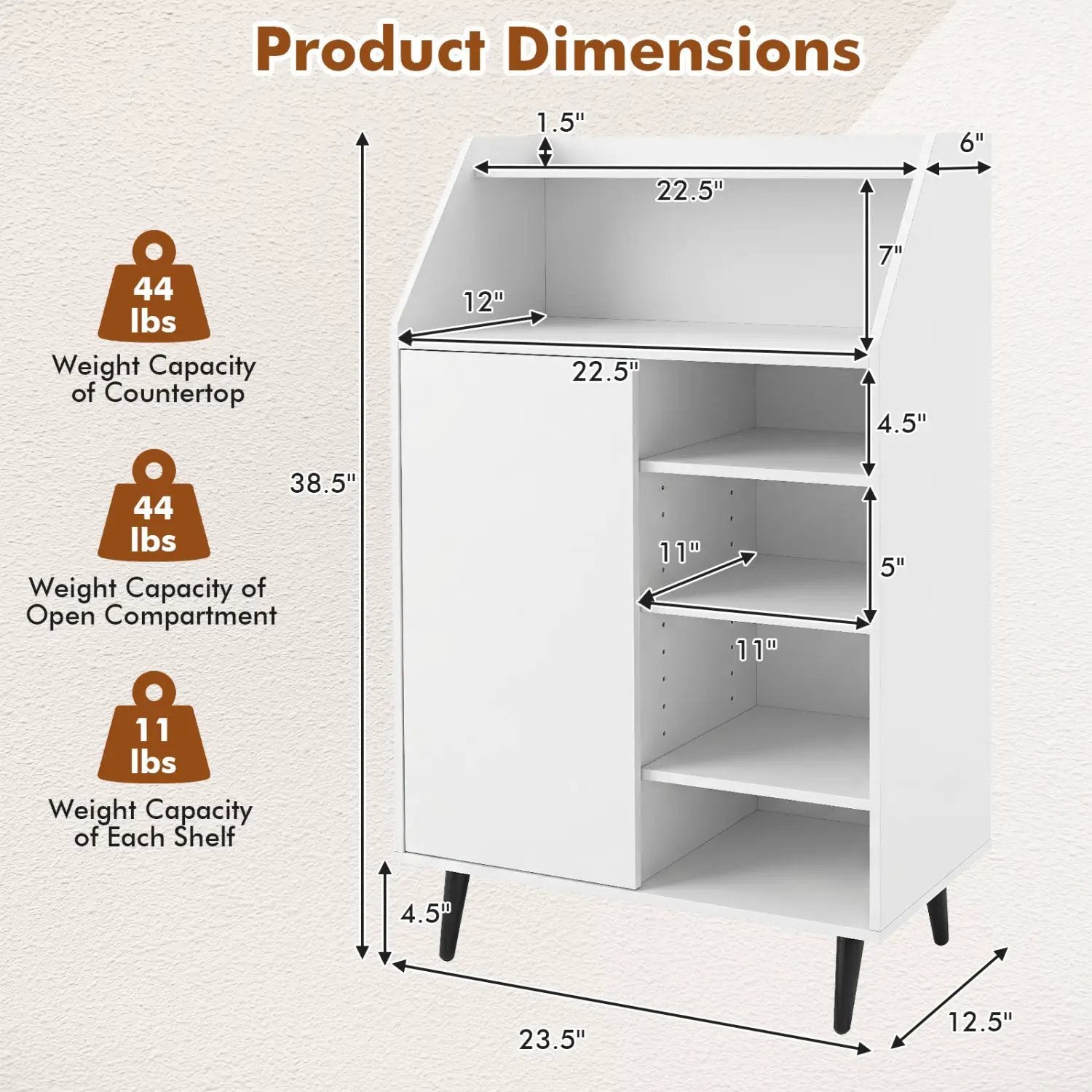 Shoe Storage Cabinet with Adjustable Shelves - White by DirectDeals