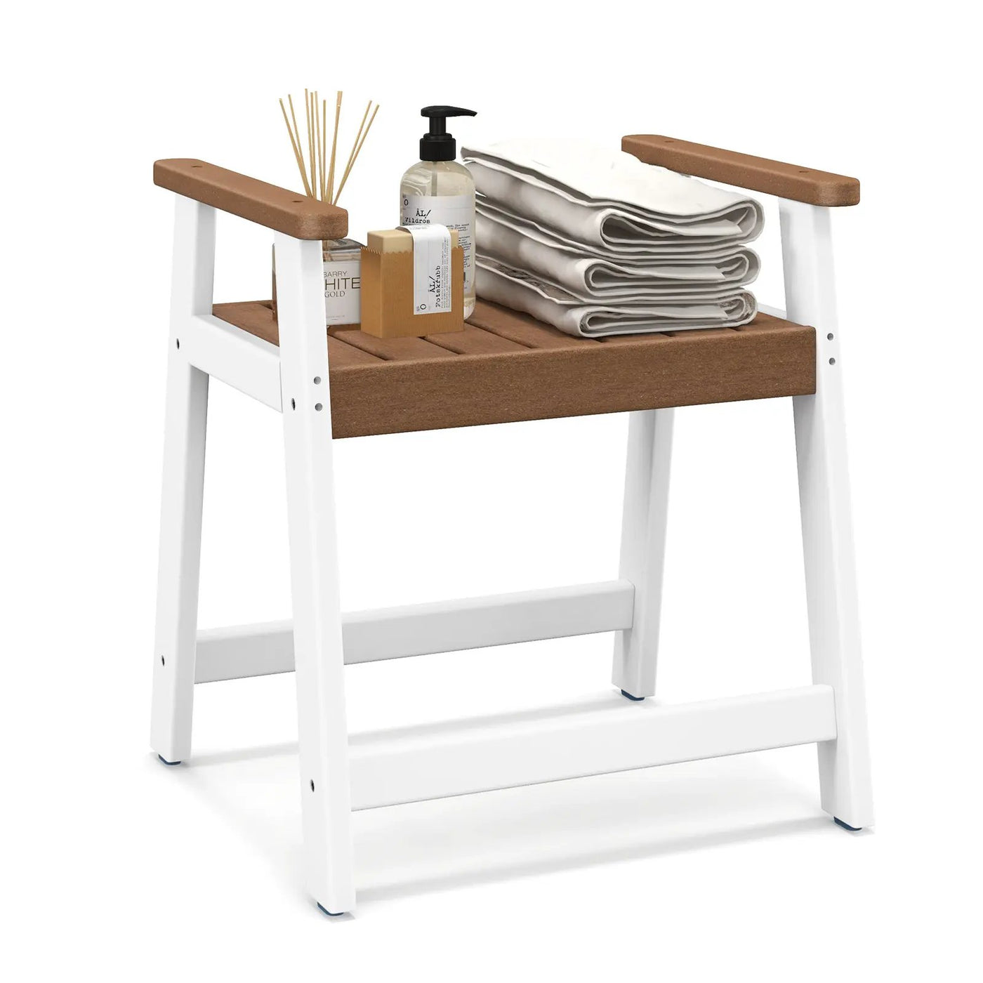 Shower Bench with Arms for Inside Shower Shaving Legs by DirectDeals