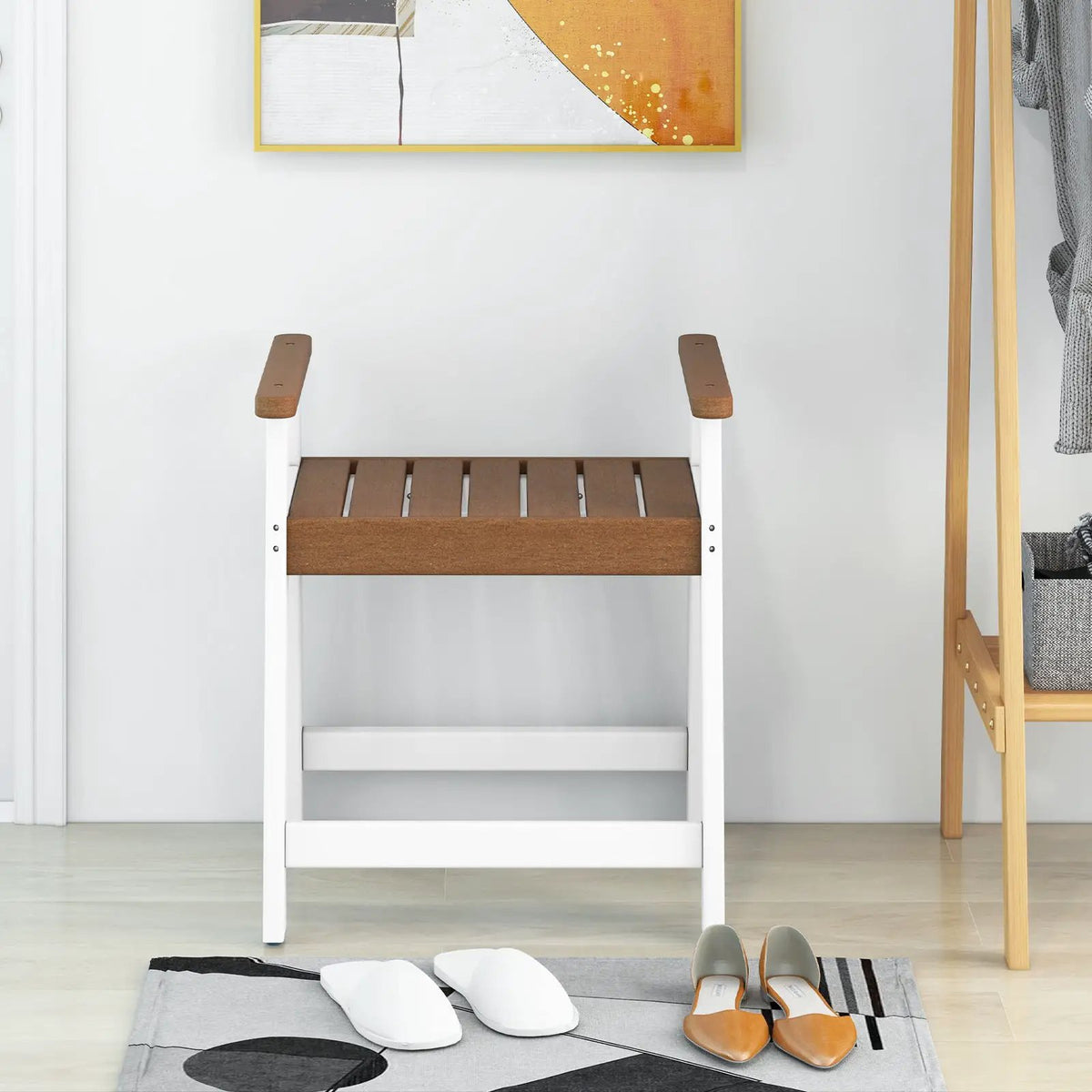 Shower Bench with Arms for Inside Shower Shaving Legs by DirectDeals