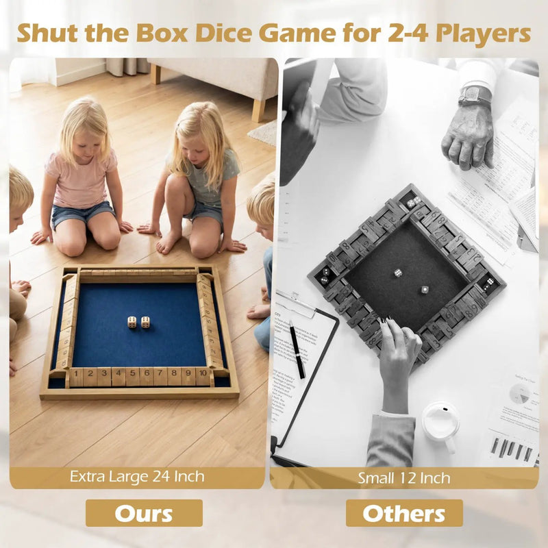 24 Inch Extra-Large Shut The Box Game for 2 by DirectDeals