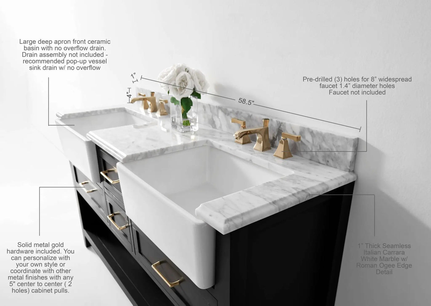 Hayley 60" Bath Vanity Set by Ancerre Designs