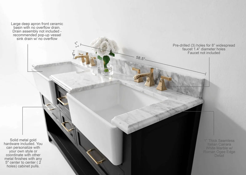 Hayley 60" Bath Vanity Set by Ancerre Designs