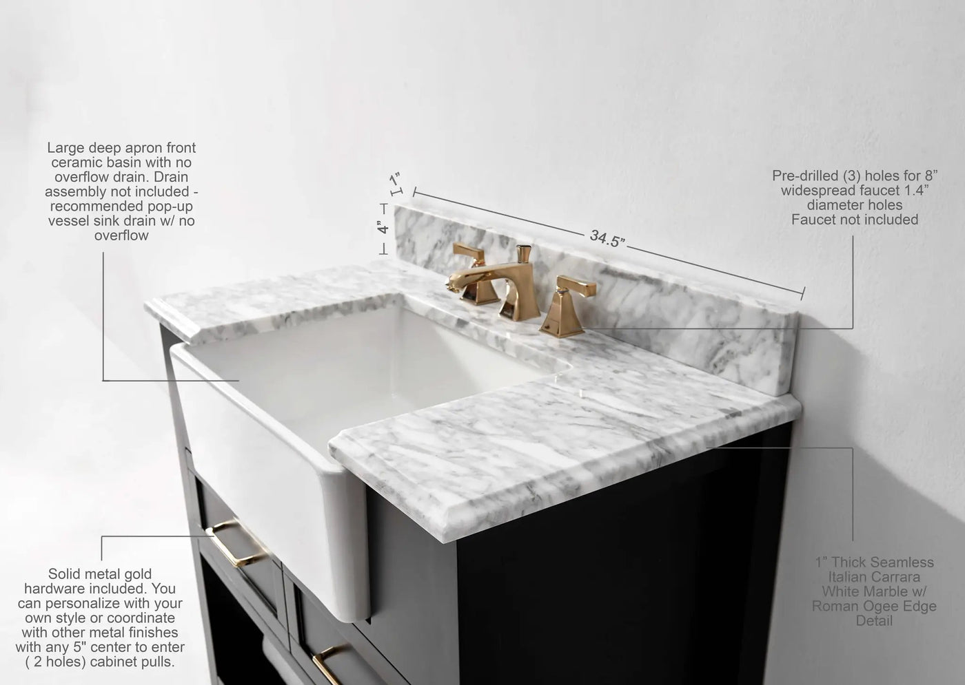 Hayley 36" Bath Vanity Set by Ancerre Designs