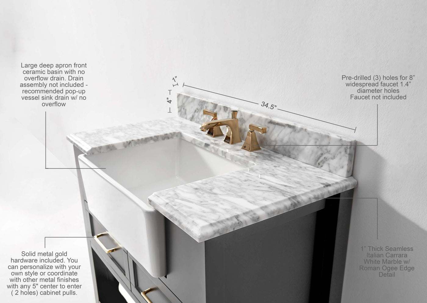 Hayley 36" Bath Vanity Set by Ancerre Designs