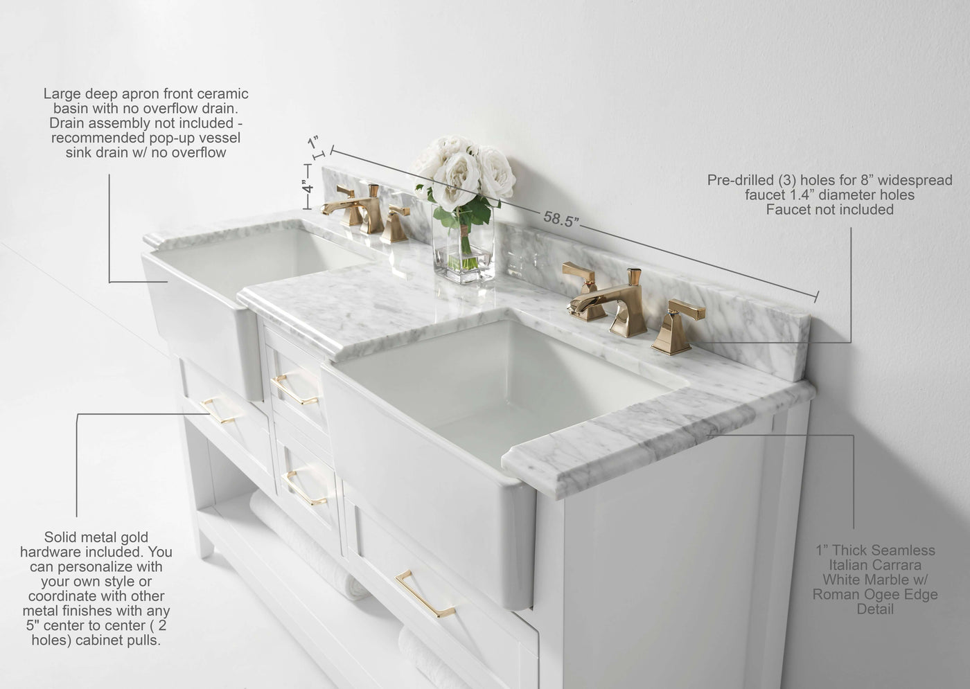 Hayley 60" Bath Vanity Set by Ancerre Designs