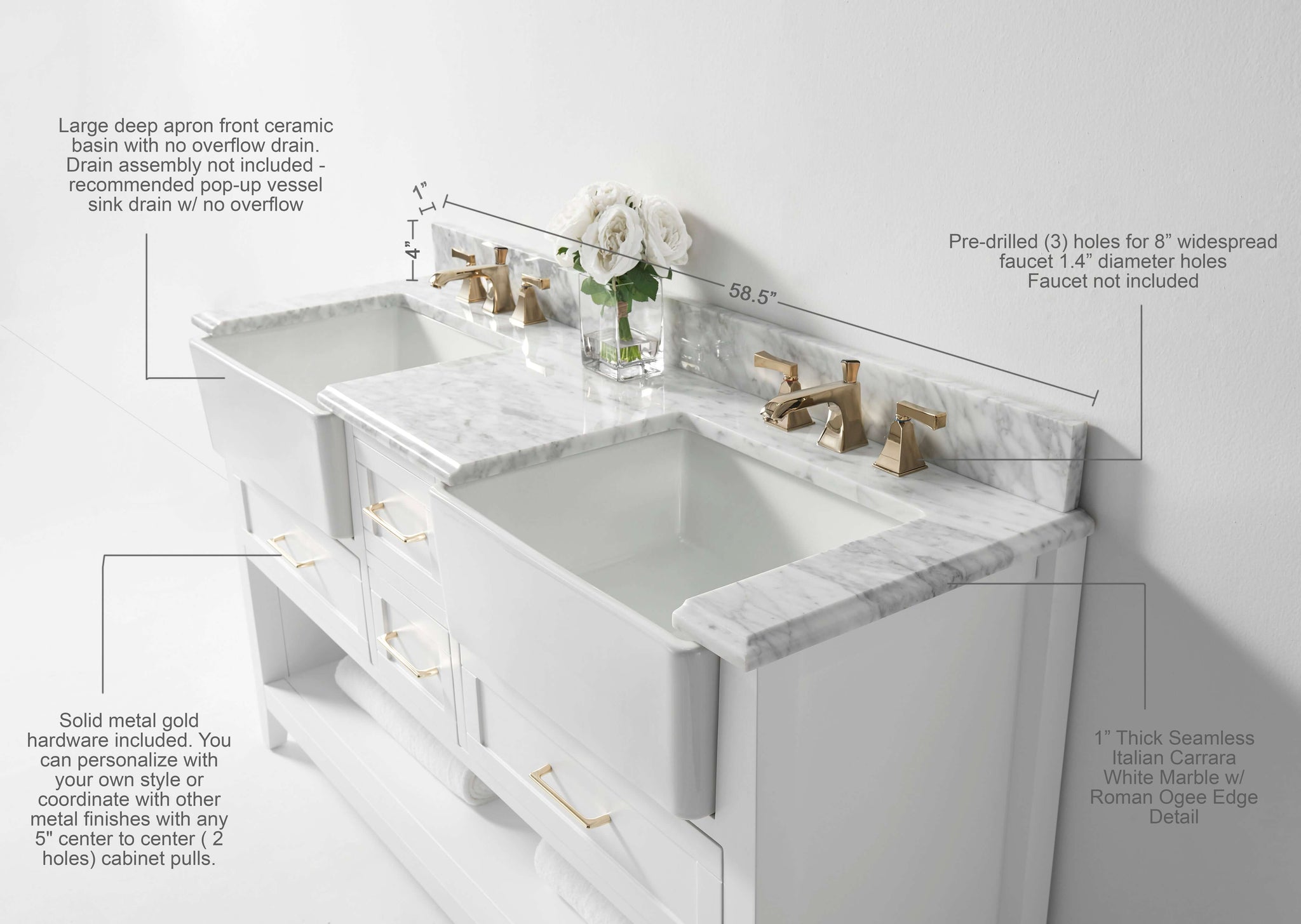 Hayley 60" Bath Vanity Set by Ancerre Designs