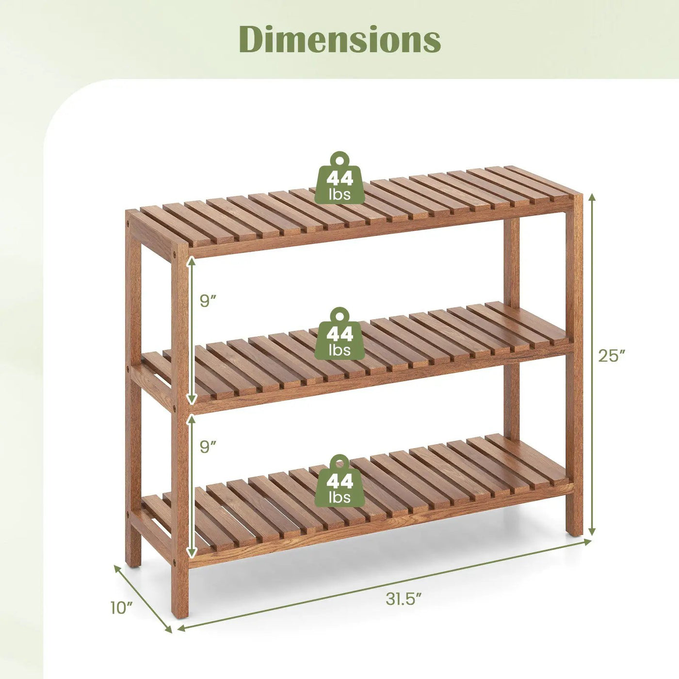2/3-Tier Side Table Teak Wood Stand Utility Storage Shelf-3 by DirectDeals