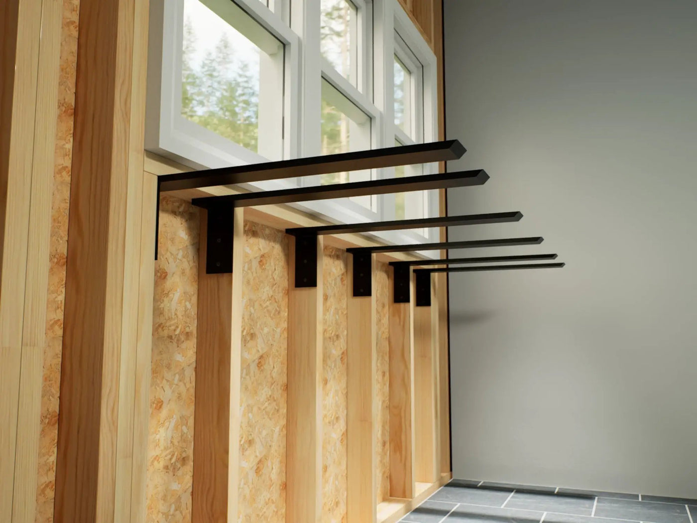 The Original™ Side Wall Free Hanging Shelf Bracket in Industrial, Aluminum or American Made Steel by The Original Granite Bracket