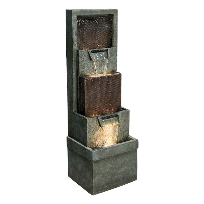 Resin 3 Tier Fountain Modern Outdoor with LED, photo 3 of 4