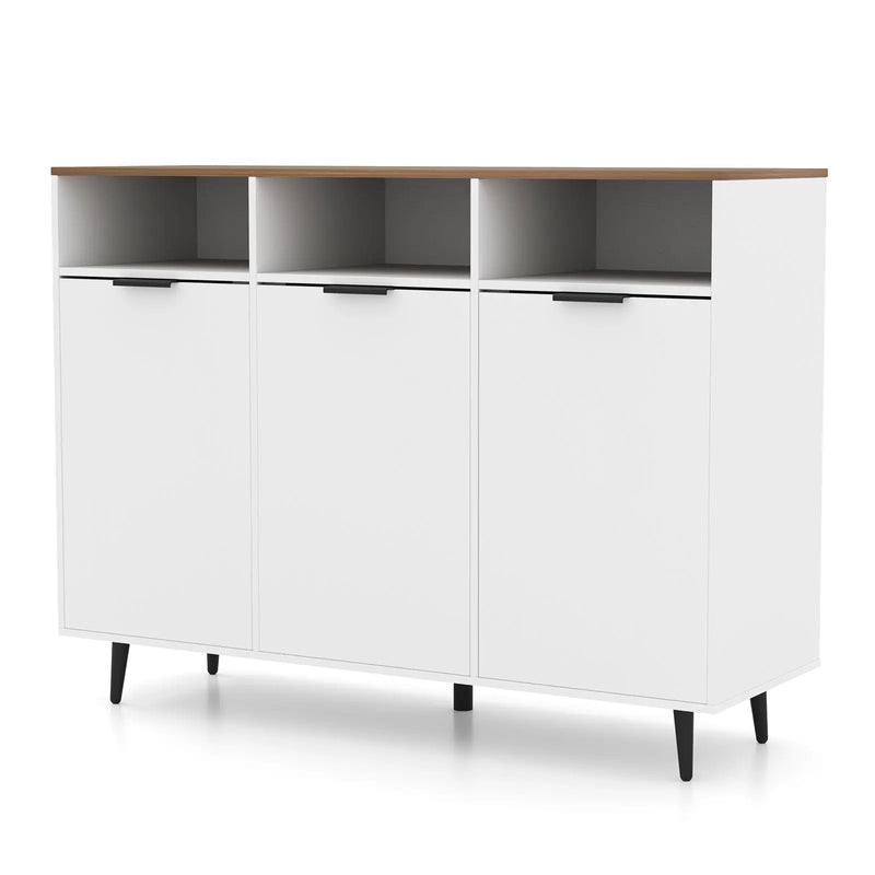 Sideboard Buffet Cabinet Kitchen Storage Cabinet with 5-Position Adjustable Shelves-White by DirectDeals