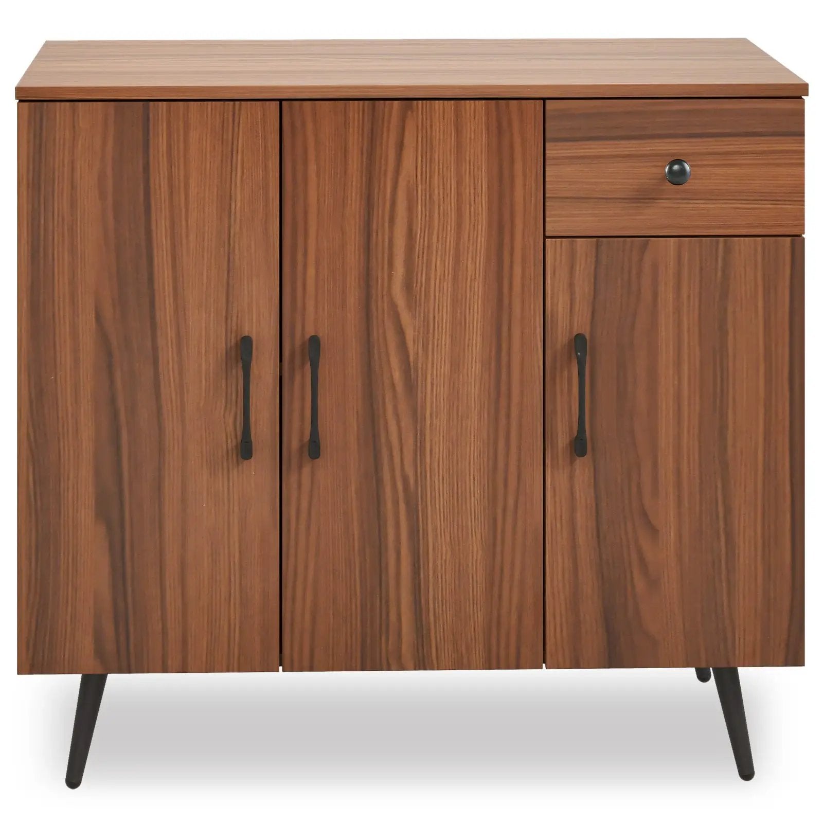 Sideboard Cabinet with 3 Doors and Pull out Drawer Adjustable Shelves-Walnut by DirectDeals