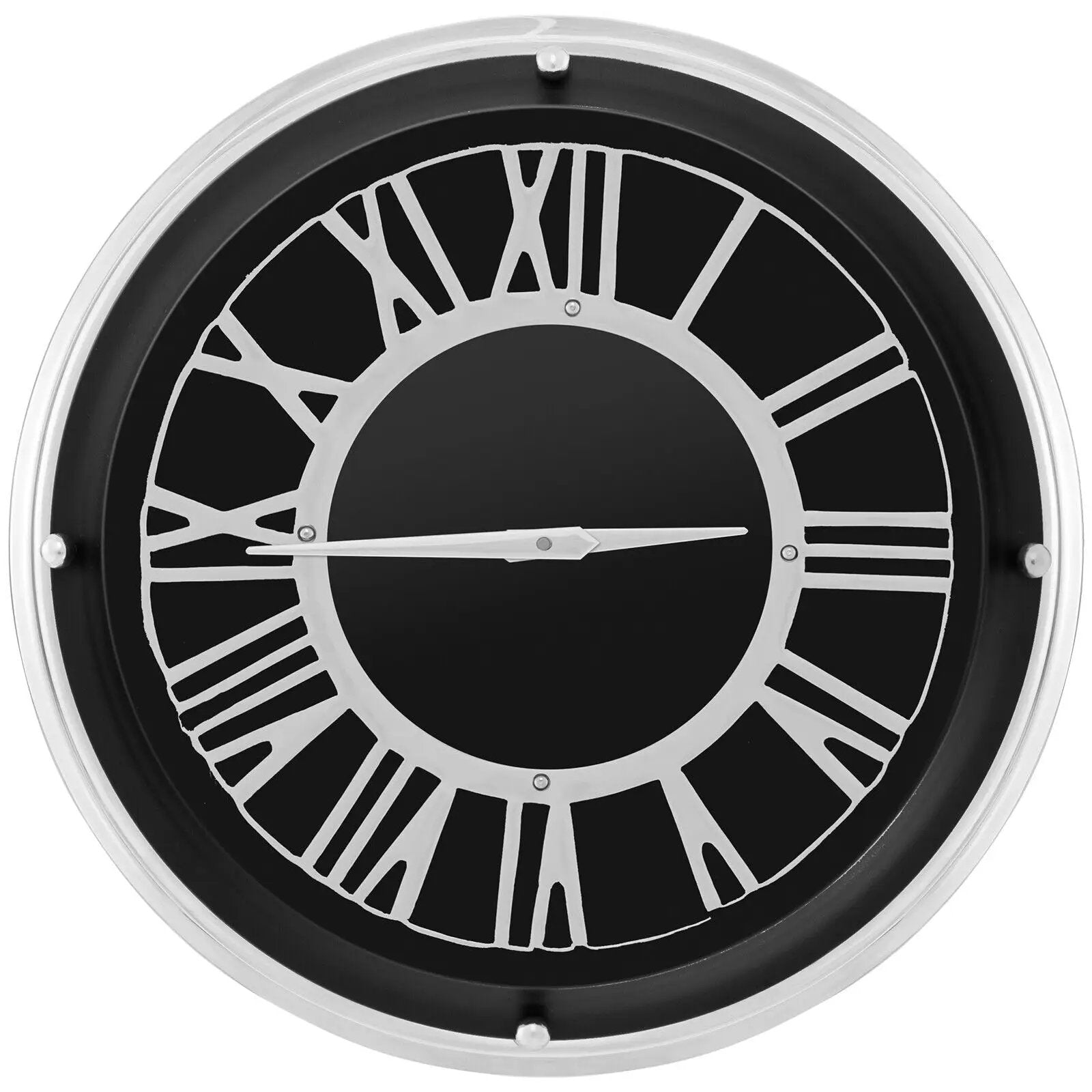 13.5/17.5 Inch Silent Wall Clock with Silver Frame by DirectDeals