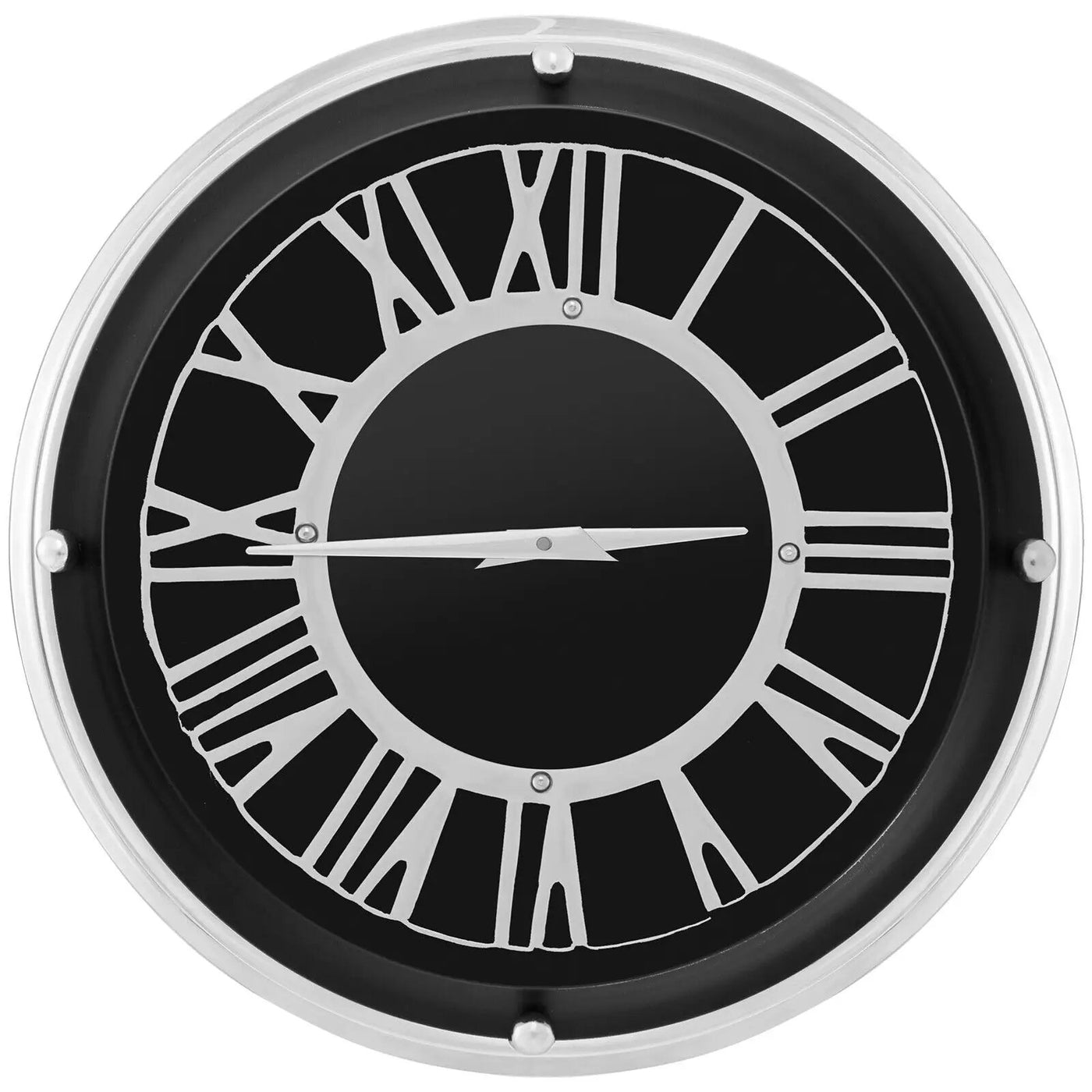 13.5/17.5 Inch Silent Wall Clock with Silver Frame by DirectDeals