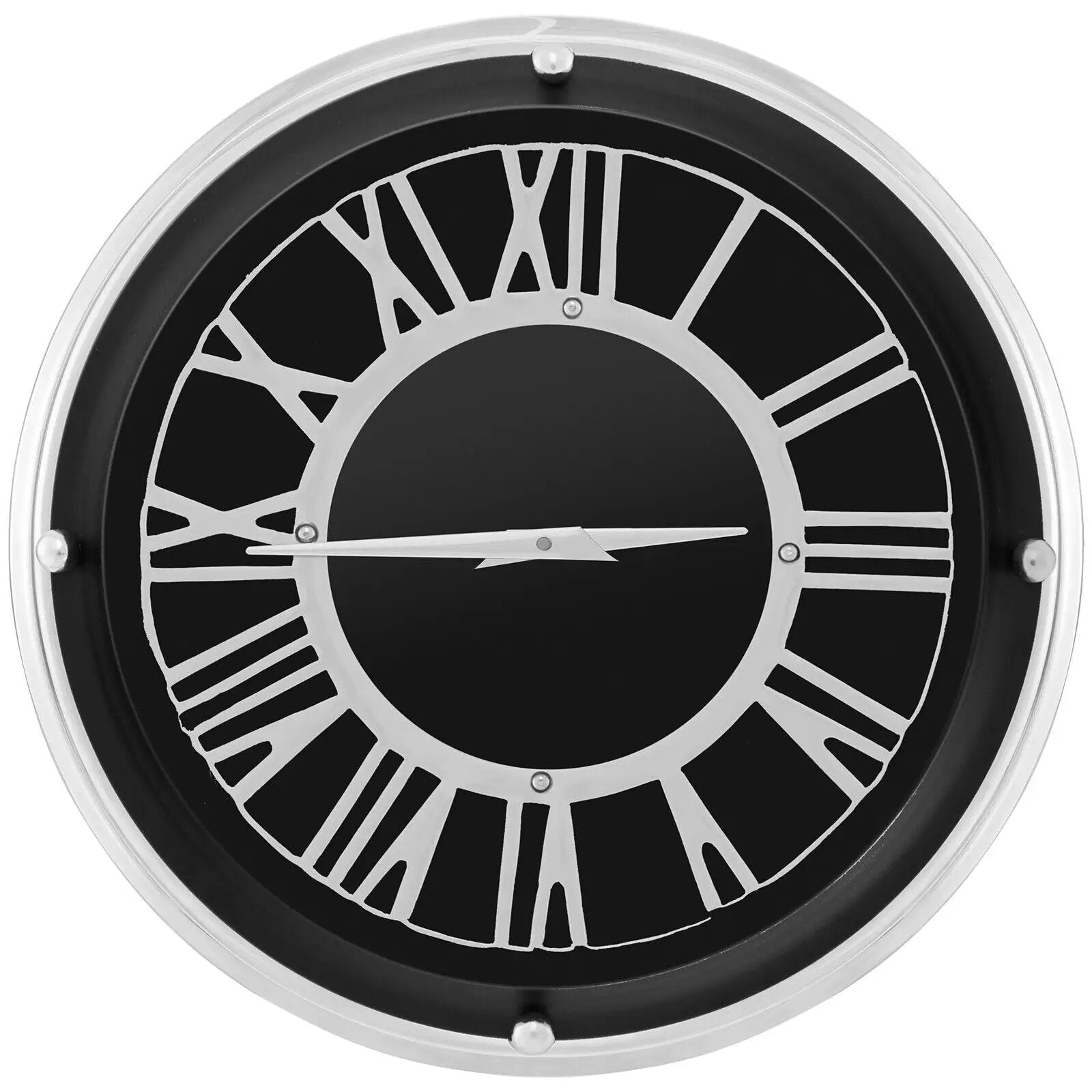 13.5/17.5 Inch Silent Wall Clock with Silver Frame by DirectDeals