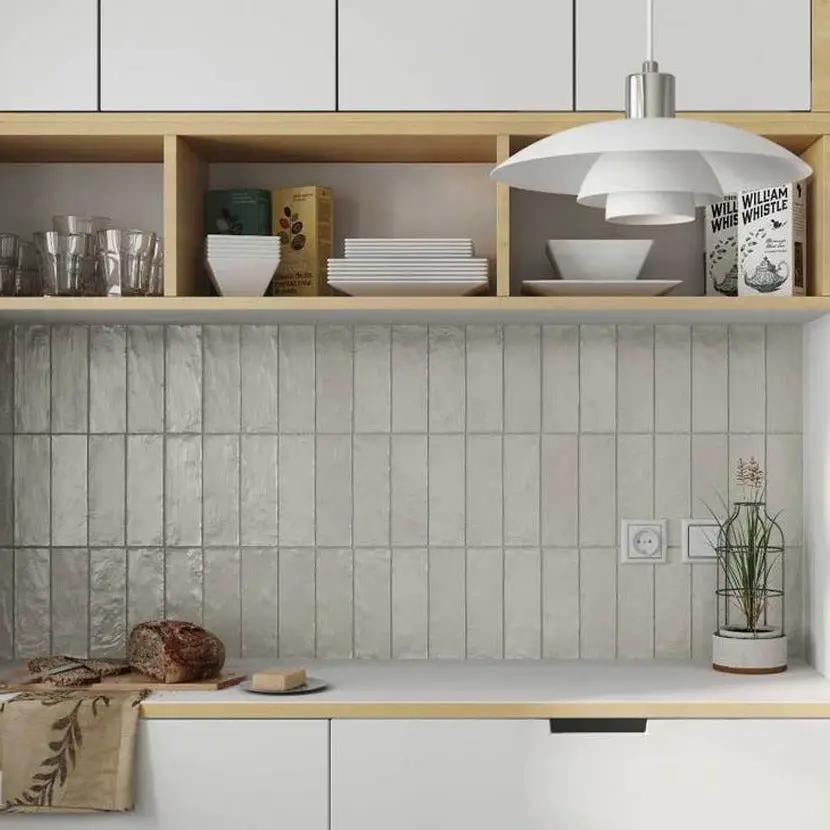 Light Tea Green 2.5x8 Glossy Matte Subway Ceramic Tile (38 pack, 5.38 sq ft/case) by Apollo Tile