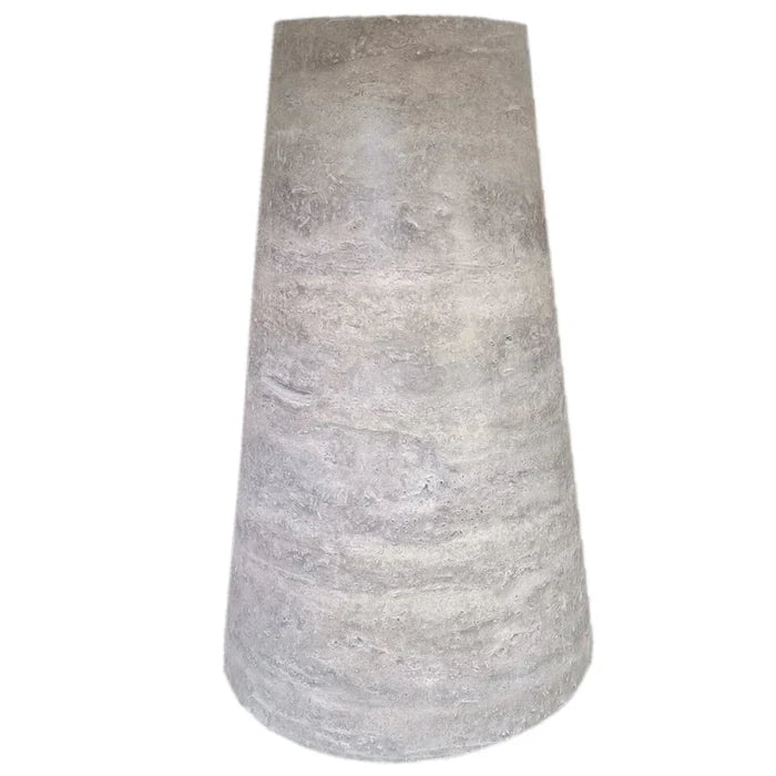 Silver Travertine Vein-cut Coffee Table Conic legs Honed (W)24" (L)48" (H)16" by GobekDesign