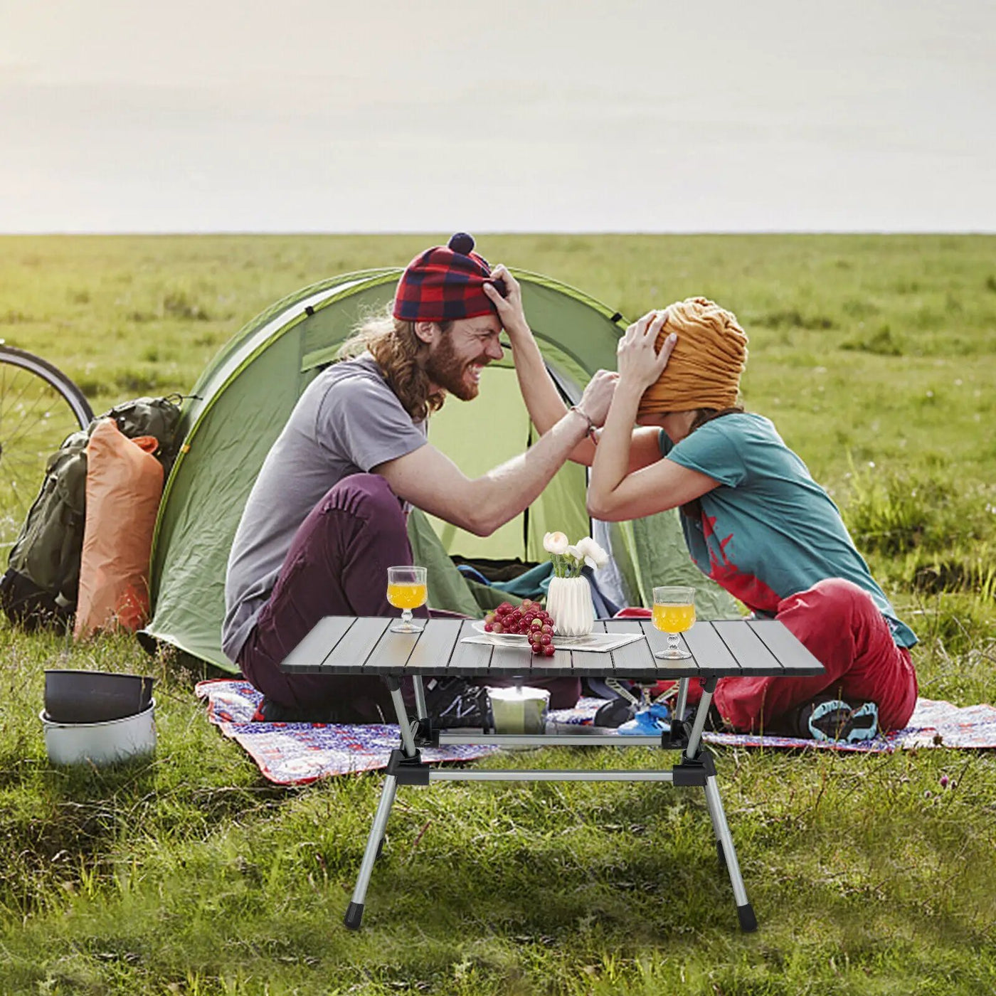 Folding Heavy-Duty Aluminum Camping Table with Carrying Bag by DirectDeals