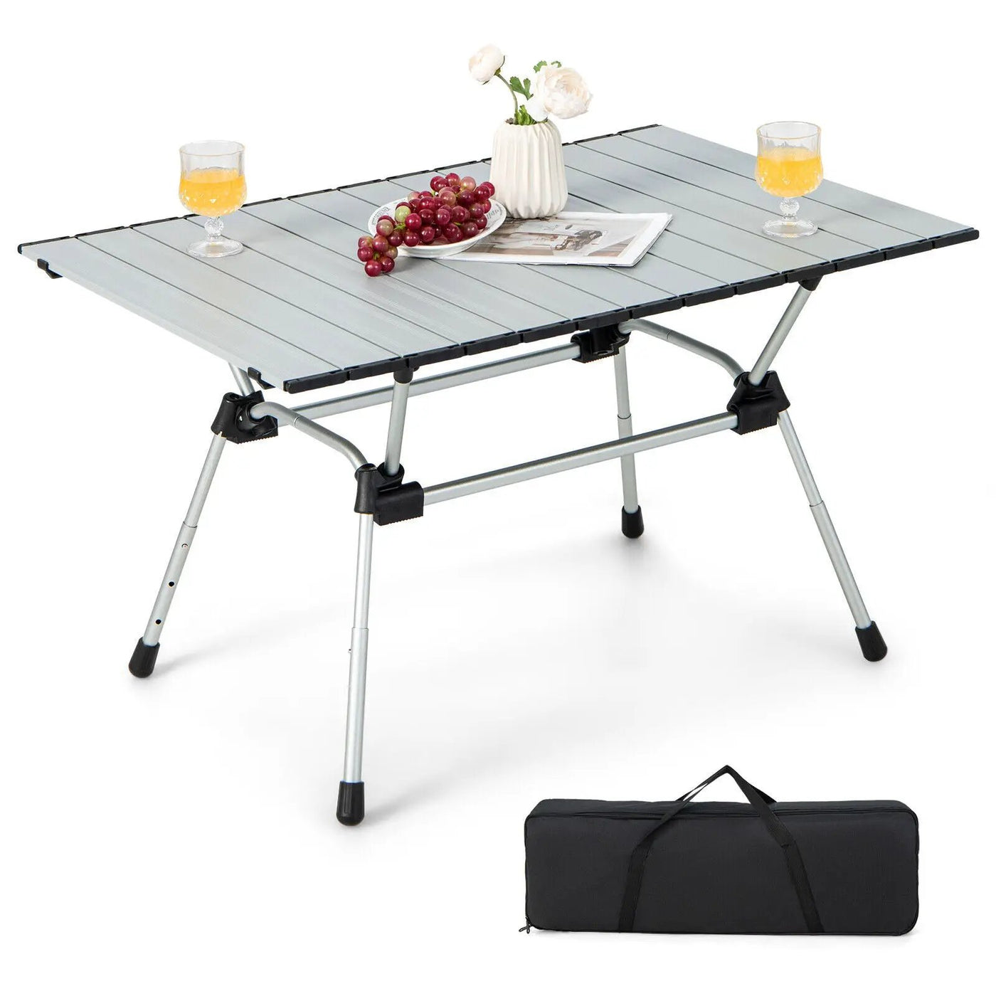 Folding Heavy-Duty Aluminum Camping Table with Carrying Bag by DirectDeals