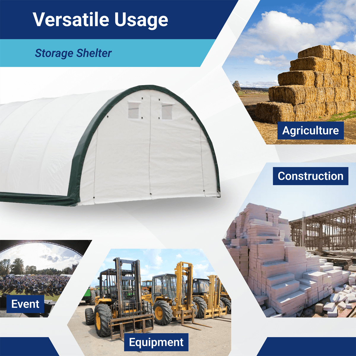 W20'xL30'xH12' Single Truss Arch Storage Shelter by Chery Industrial