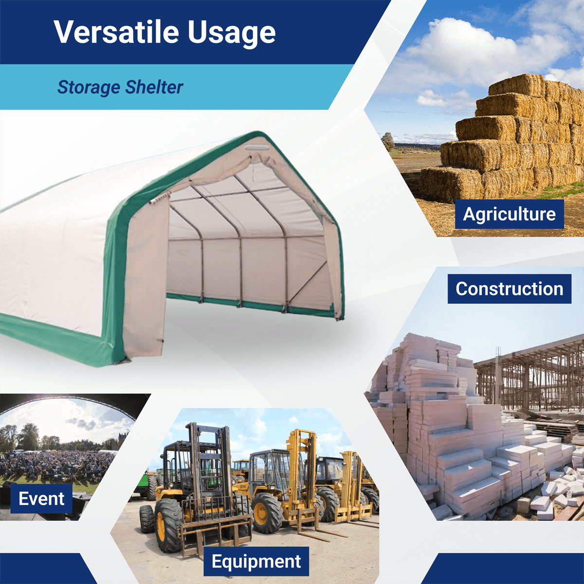 W20'xL40'xH12' Single Truss Storage Shelter by Chery Industrial