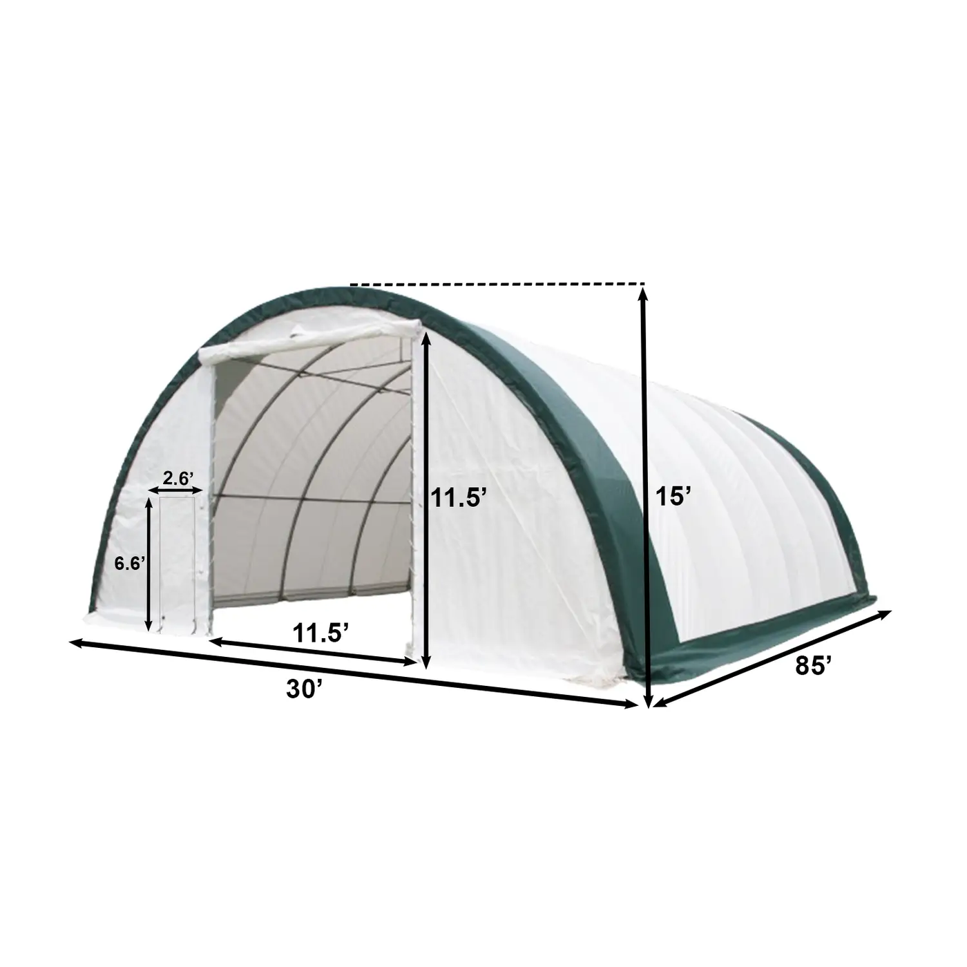 W30'xL85'xH15' Single Truss Arch Storage Shelter by Chery Industrial