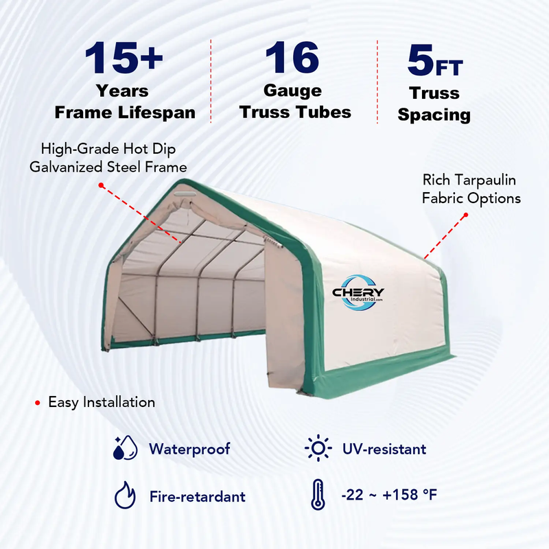 W20'xL40'xH12' Single Truss Storage Shelter by Chery Industrial