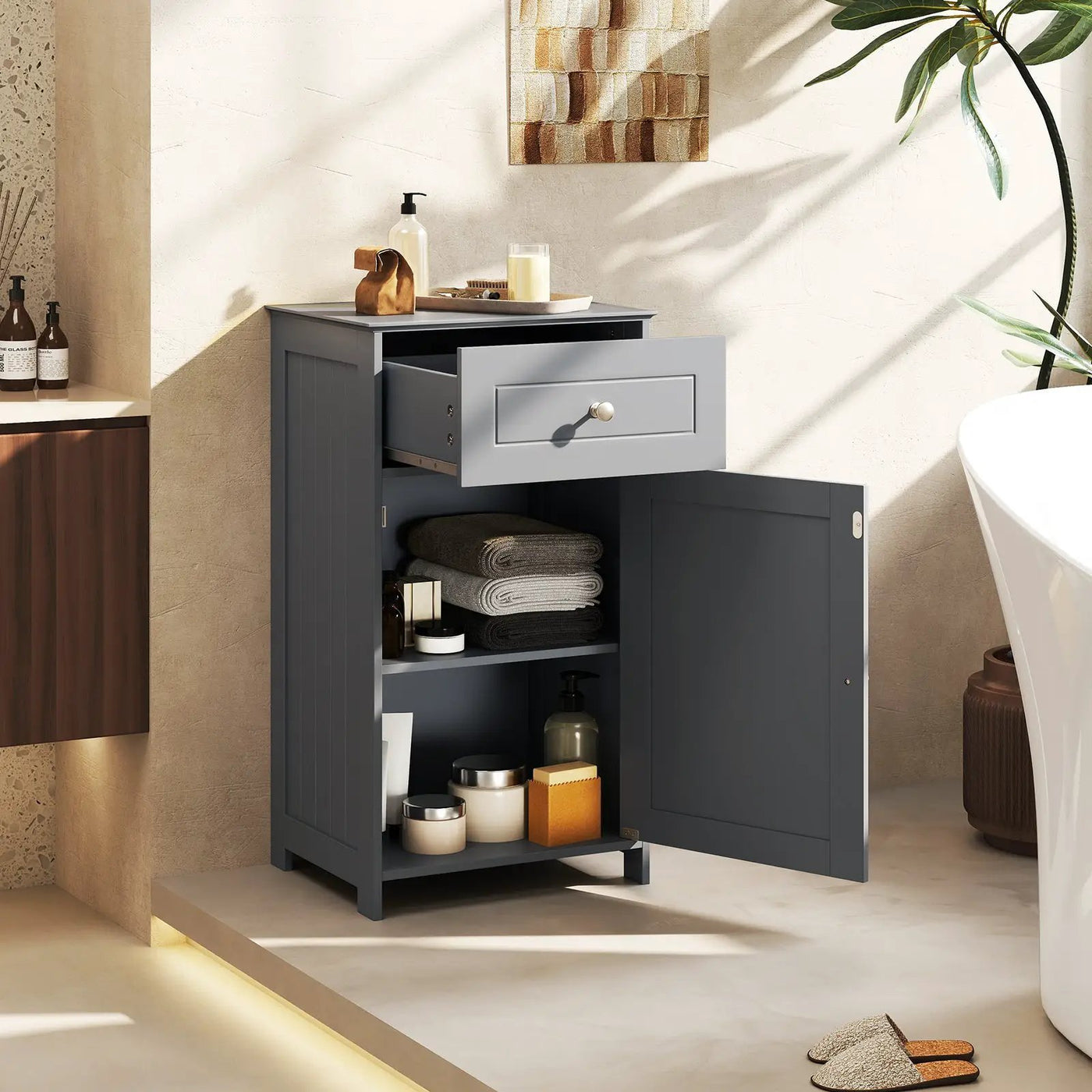 Single Door Bathroom Cabinet with Adjustable Shelf and Drawer by DirectDeals