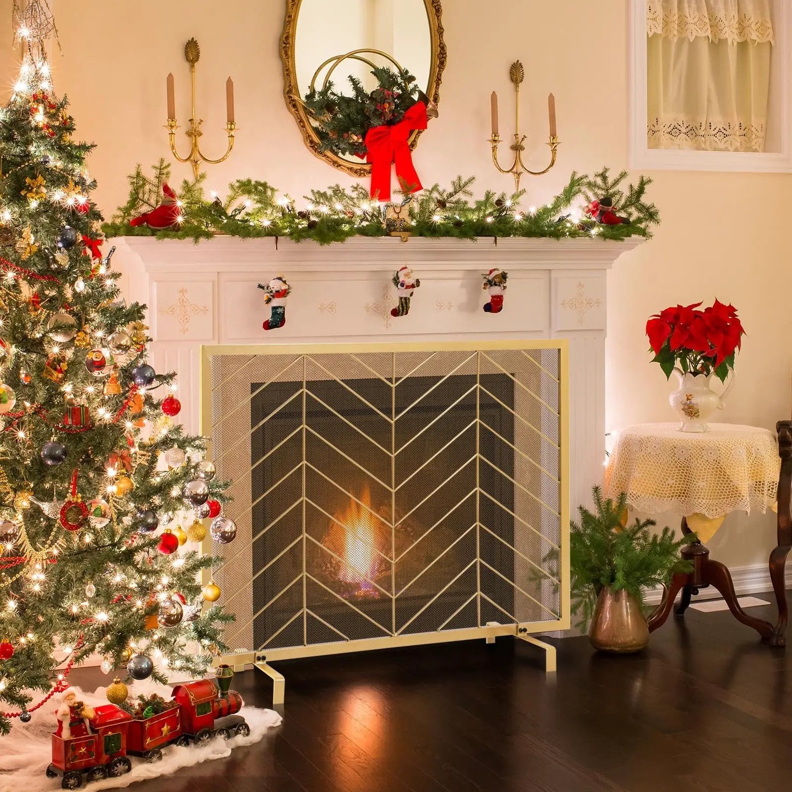 38 x 31 Inch Single Panel Fireplace Screen by DirectDeals