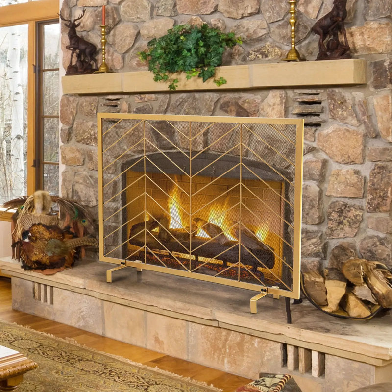38 x 31 Inch Single Panel Fireplace Screen by DirectDeals